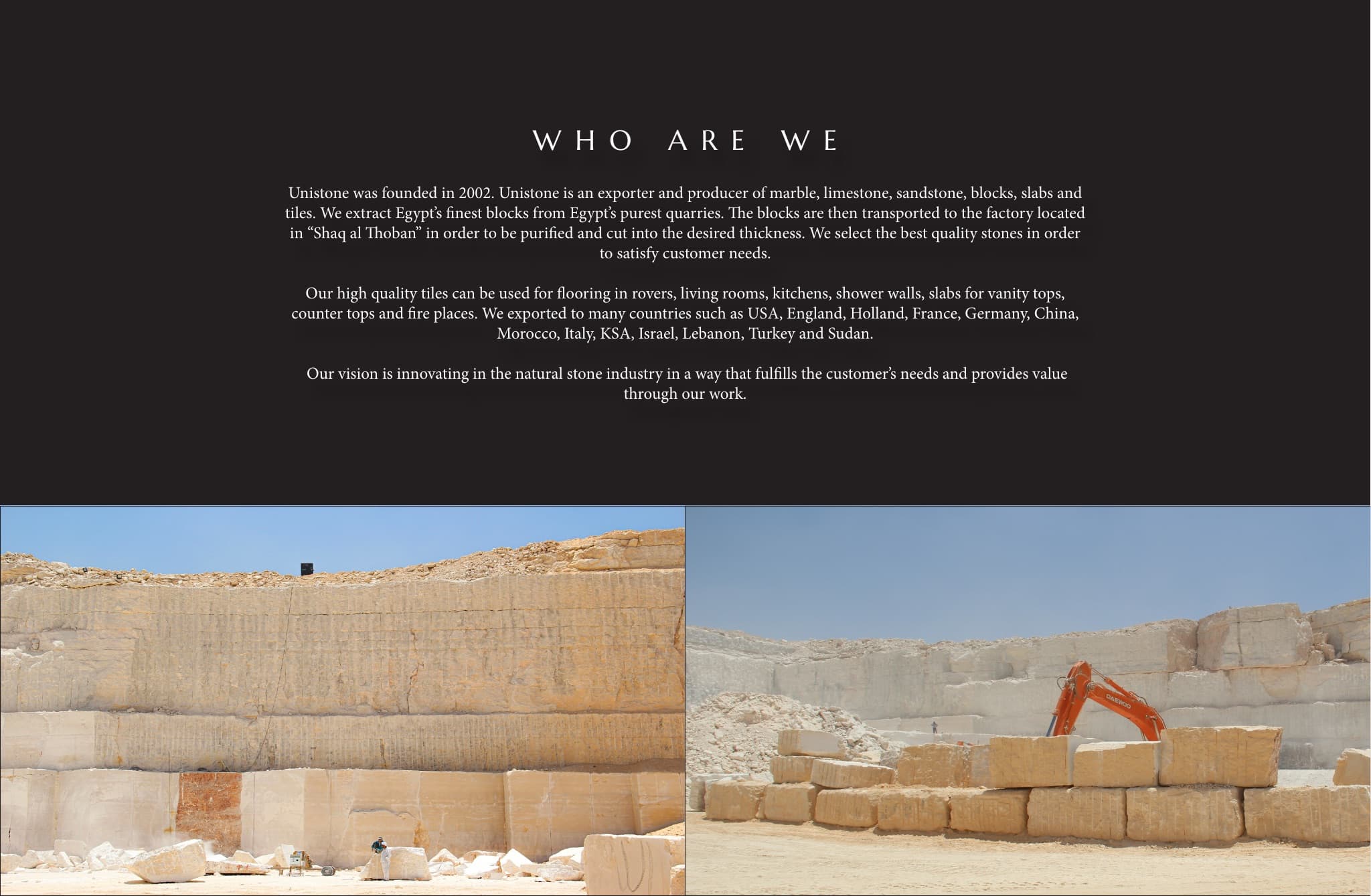 Unistone quarry in Egypt